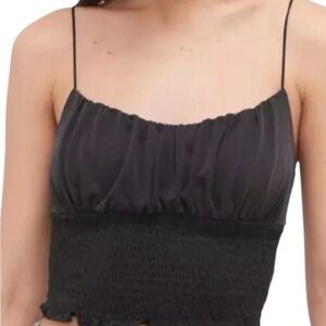 Urban Outfitters Black Smocked Cami Top